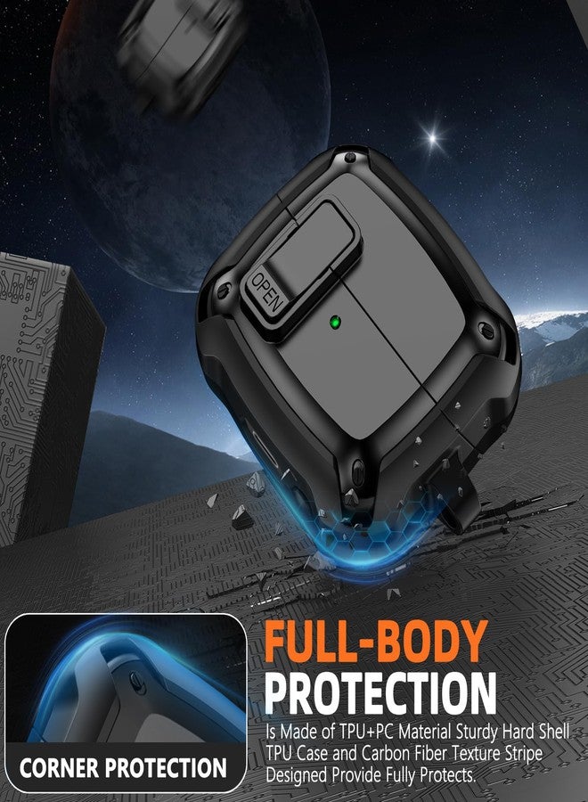Polislime Compatible with Samsung Galaxy Buds 3 Pro Case(2024) / Buds3 FE (2025) / Buds 3 Case (2024) with Secure Lock Clip & Cleaning kit -Black - Image 4